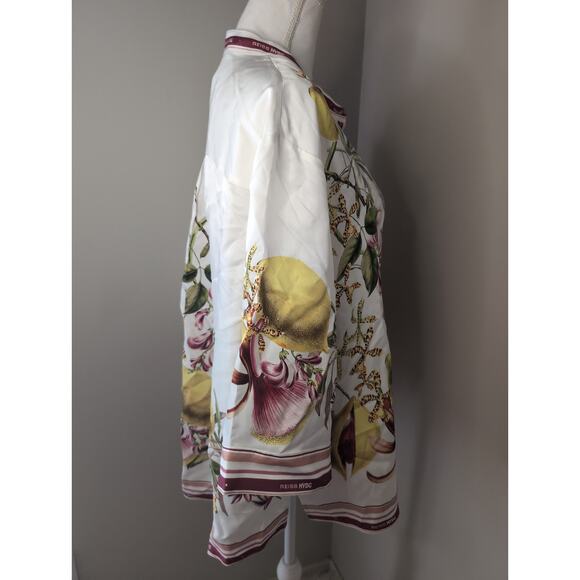 Reiss NYBG Winona Botanical boho earthy hippie satin floral shirt NWT - Picture 5 of 10